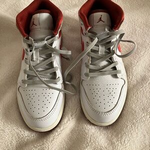 Kids White and Red Sneakers